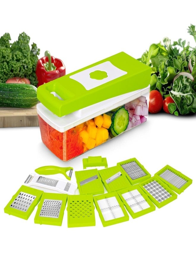 TEKCOOL قطاعة متعددة الاستخدامات 15 في 1 من TEKCOOL، لتقطيع الفواكه والخضراوات، والبشر، والتقشير، والفرم، مصنوعة من مواد آمنة غذائيًا وغير قابلة للكسر، مزودة بزر سهل التنظيف، مثالية للمطبخ. - Image 1